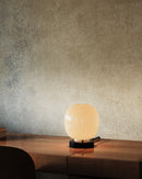 One Light Table Lamp<br /><span style="color:#4AB0CE;">Entrega: 4-10 dias en USA</span><br /><span style="color:#4AB0CE;font-size:60%;">PREGUNTE POR ENTREGA EN PANAMA</span><br />Collection: Cherise<br />Finish: Matte Black/Glossy Ribbed Opal Glass