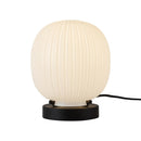 One Light Table Lamp<br /><span style="color:#4AB0CE;">Entrega: 4-10 dias en USA</span><br /><span style="color:#4AB0CE;font-size:60%;">PREGUNTE POR ENTREGA EN PANAMA</span><br />Collection: Cherise<br />Finish: Matte Black/Glossy Ribbed Opal Glass