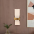 Two Light Vanity<br /><span style="color:#4AB0CE;">Entrega: 0-1 semanas en USA</span><br /><span style="color:#4AB0CE;font-size:60%;">PREGUNTE POR ENTREGA EN PANAMA</span><br />Collection: Nelly<br />Finish: Brushed Gold/Glossy Ribbed Opal Glass