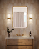 Alora - WV442612BGGR - Two Light Vanity - Nelly - Brushed Gold/Glossy Ribbed Opal Glass