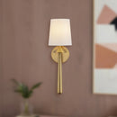 Alora - WV497106BGWL - One Light Vanity - Bridgette - Brushed Gold/White Linen
