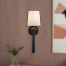 Alora - WV497106MBWL - One Light Vanity - Bridgette - Matte Black/White Linen