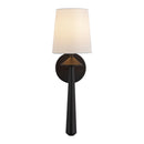 One Light Vanity<br /><span style="color:#4AB0CE;">Entrega: 4-10 dias en USA</span><br /><span style="color:#4AB0CE;font-size:60%;">PREGUNTE POR ENTREGA EN PANAMA</span><br />Collection: Bridgette<br />Finish: Matte Black/White Linen