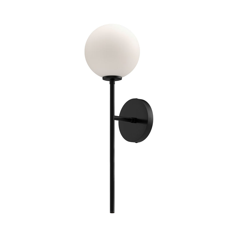 One Light Wall Sconce<br /><span style="color:#4AB0CE;">Entrega: 4-10 dias en USA</span><br /><span style="color:#4AB0CE;font-size:60%;">PREGUNTE POR ENTREGA EN PANAMA</span><br />Collection: Cassia<br />Finish: Matte Black/Opal Matte Glass