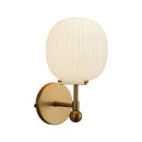One Light Vanity<br /><span style="color:#4AB0CE;">Entrega: 3-4 semanas en USA</span><br /><span style="color:#4AB0CE;font-size:60%;">PREGUNTE POR ENTREGA EN PANAMA</span><br />Collection: Cherise<br />Finish: Brushed Gold/Glossy Ribbed Opal Glass
