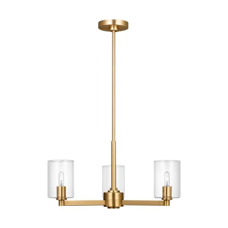 Visual Comfort Studio - 3164203C-848 - Three Light Chandelier - Fullton - Satin Brass