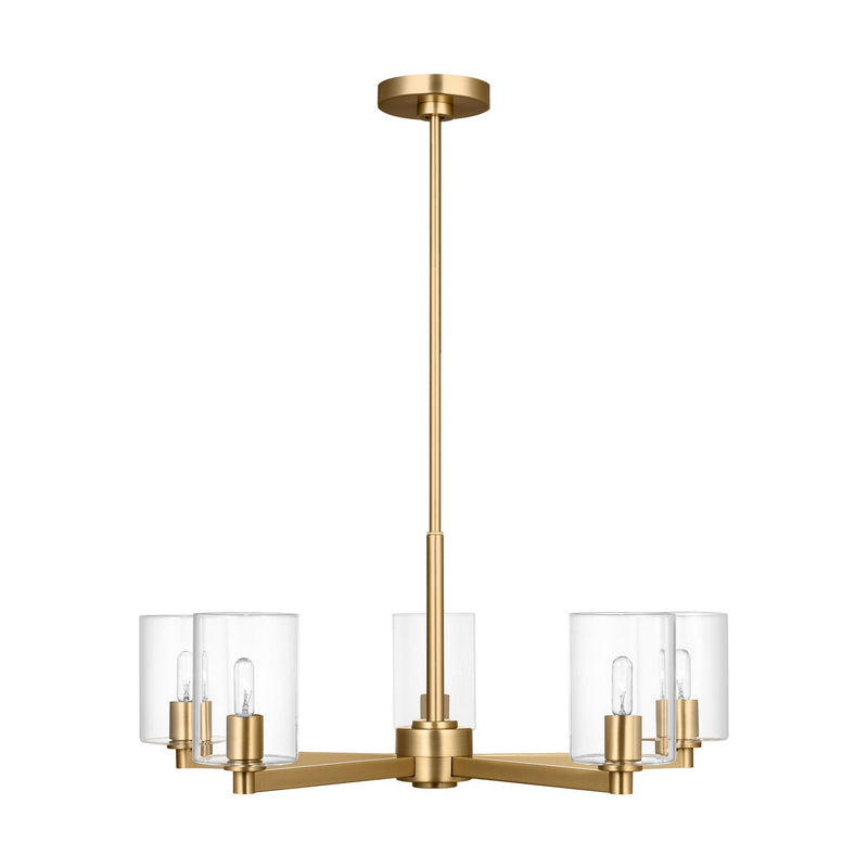 Visual Comfort Studio - 3164205C-848 - Five Light Chandelier - Fullton - Satin Brass