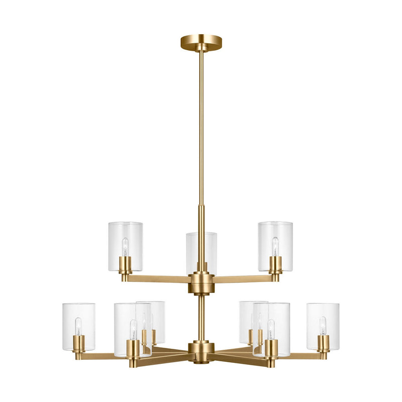 Visual Comfort Studio - 3164209C-848 - Nine Light Chandelier - Fullton - Satin Brass