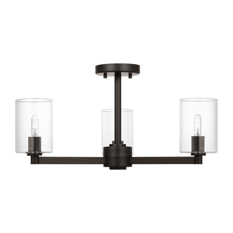 Visual Comfort Studio - 7764203C-112 - Three Light Semi-Flush Mount - Fullton - Midnight Black