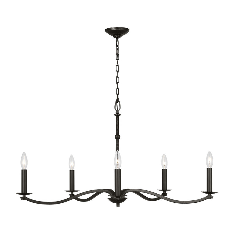 Visual Comfort Studio - CC1755AI - Five Light Chandelier - Wellen - Aged Iron