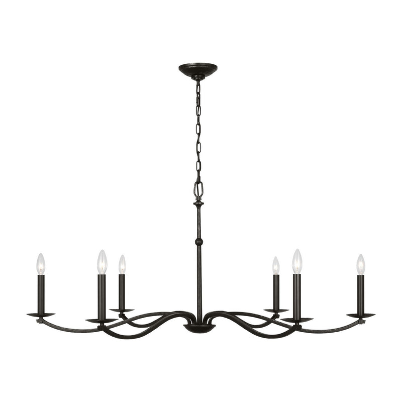 Visual Comfort Studio - CC1766AI - Six Light Chandelier - Wellen - Aged Iron