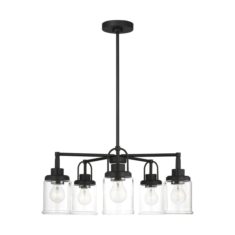 Visual Comfort Studio - GLC1175MBK - Five Light Chandelier - Anders - Midnight Black