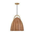 Visual Comfort Studio - GLP1071BBS-BRTN - One Light Pendant - Norman - Blonde Rattan