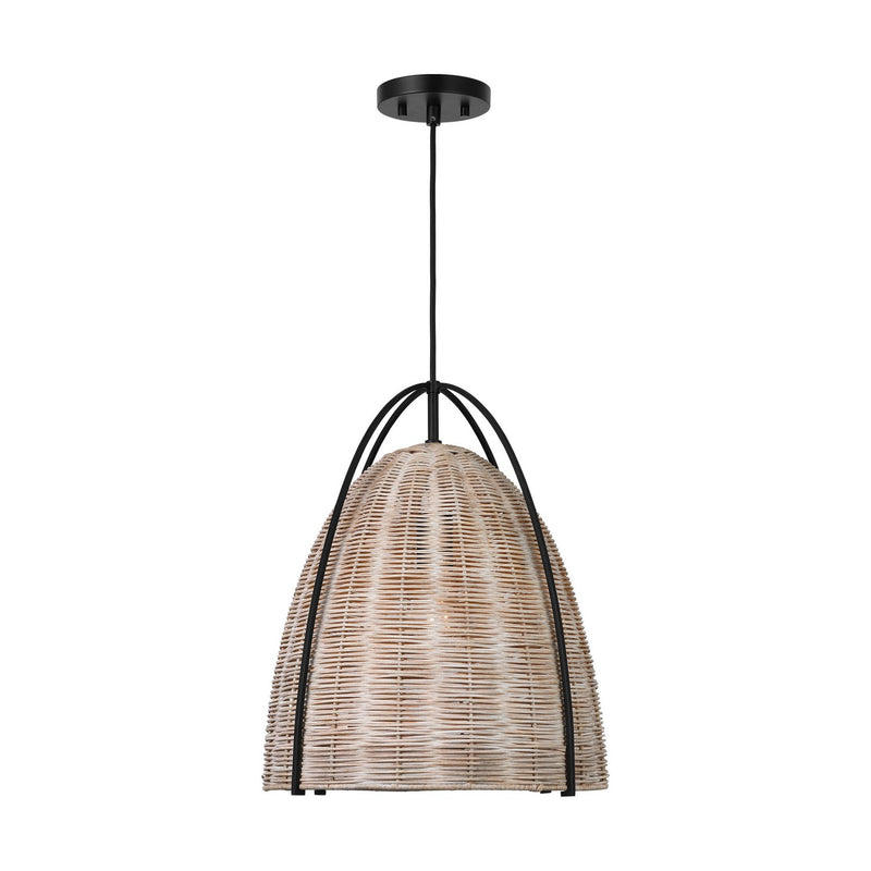 Visual Comfort Studio - GLP1071MBK-ASW - One Light Pendant - Norman - Ash Wicker