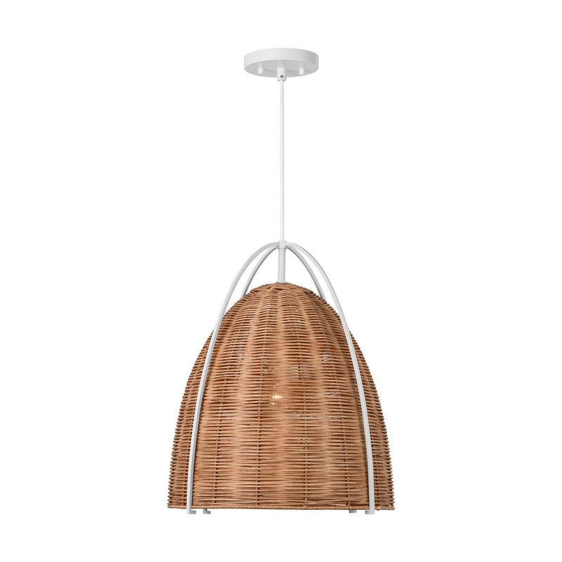 Visual Comfort Studio - GLP1071MWT-BRTN - One Light Pendant - Norman - Chalk Wicker