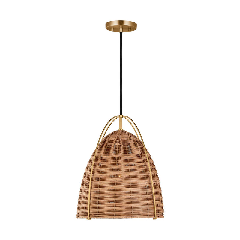 Visual Comfort Studio - GLP1081BBS-BRTN - One Light Pendant - Norman - Blonde Rattan