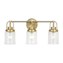 Three Light Vanity<br /><span style="color:#4AB0CE;">Entrega: 4-10 dias en USA</span><br /><span style="color:#4AB0CE;font-size:60%;">PREGUNTE POR ENTREGA EN PANAMA</span><br />Collection: Anders<br />Finish: Satin Brass