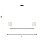 Visual Comfort Studio - TC1212AI - Two Light Linear Chandelier - Danica - Aged Iron