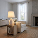 One Light Table Lamp<br /><span style="color:#4AB0CE;">Entrega: 4-10 dias en USA</span><br /><span style="color:#4AB0CE;font-size:60%;">PREGUNTE POR ENTREGA EN PANAMA</span><br />Collection: Cato<br />Finish: Natural White