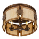 Three Light Semi-Flush Mount<br /><span style="color:#4AB0CE;">Entrega: 4-10 dias en USA</span><br /><span style="color:#4AB0CE;font-size:60%;">PREGUNTE POR ENTREGA EN PANAMA</span><br />Collection: Button<br />Finish: Pearlized Antique Brass/Modern Gold