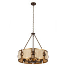 Six Light Pendant<br /><span style="color:#4AB0CE;">Entrega: 4-10 dias en USA</span><br /><span style="color:#4AB0CE;font-size:60%;">PREGUNTE POR ENTREGA EN PANAMA</span><br />Collection: Button<br />Finish: Pearlized Antique Brass/Modern Gold