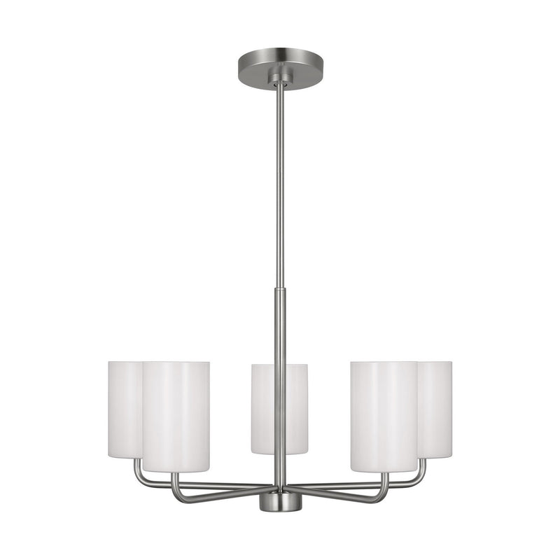 Generation Lighting - GLC1015EN3/BS - Five Light Chandelier - Rhett - Brushed Steel