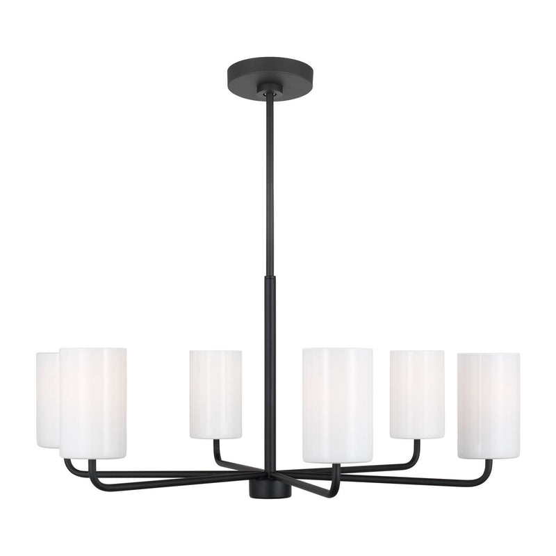 Generation Lighting - GLC1026EN3/MBK - Six Light Chandelier - Rhett - Midnight Black
