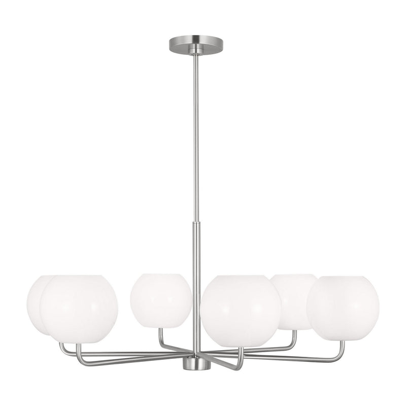 Six Light Chandelier<br /><span style="color:#4AB0CE;">Entrega: 4-10 dias en USA</span><br /><span style="color:#4AB0CE;font-size:60%;">PREGUNTE POR ENTREGA EN PANAMA</span><br />Collection: Rory<br />Finish: Brushed Steel