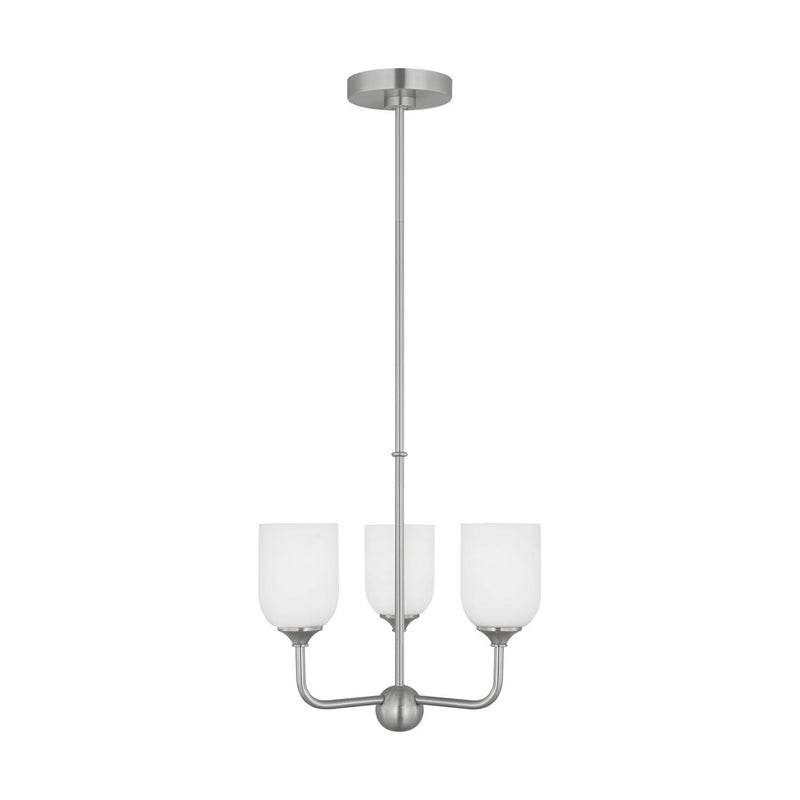 Generation Lighting - GLC1073EN3/BS - Three Light Chandelier - Emile - Brushed Steel