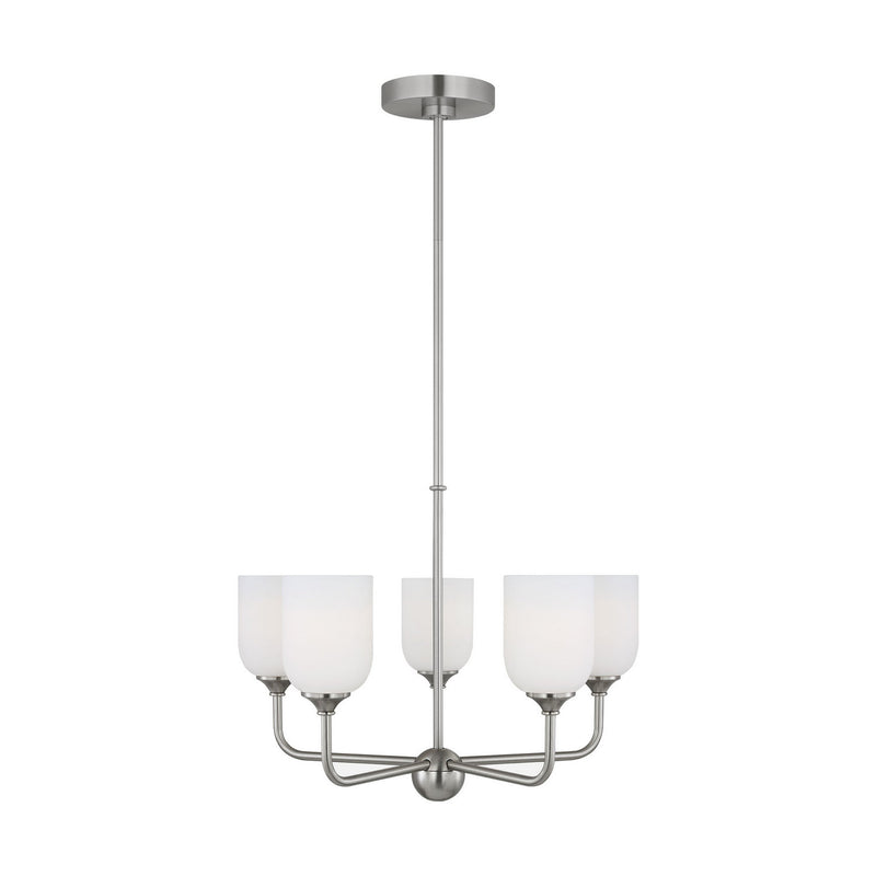 Generation Lighting - GLC1085EN3/BS - Five Light Chandelier - Emile - Brushed Steel