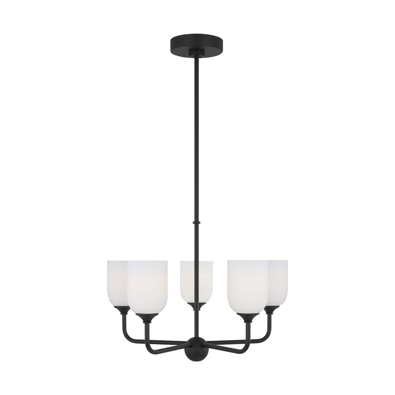 Generation Lighting - GLC1085EN3/MBK - Five Light Chandelier - Emile - Midnight Black
