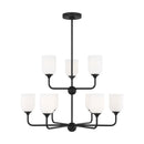 Generation Lighting - GLC1109EN3/MBK - Nine Light Chandelier - Emile - Midnight Black