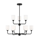 Generation Lighting - GLC1109EN3/MBK - Nine Light Chandelier - Emile - Midnight Black