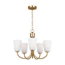 Five Light Chandelier<br /><span style="color:#4AB0CE;">Entrega: 4-10 dias en USA</span><br /><span style="color:#4AB0CE;font-size:60%;">PREGUNTE POR ENTREGA EN PANAMA</span><br />Collection: Miles<br />Finish: Satin Brass