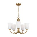 Five Light Chandelier<br /><span style="color:#4AB0CE;">Entrega: 4-10 dias en USA</span><br /><span style="color:#4AB0CE;font-size:60%;">PREGUNTE POR ENTREGA EN PANAMA</span><br />Collection: Miles<br />Finish: Satin Brass