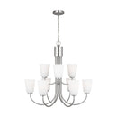 Nine Light Chandelier<br /><span style="color:#4AB0CE;">Entrega: 4-10 dias en USA</span><br /><span style="color:#4AB0CE;font-size:60%;">PREGUNTE POR ENTREGA EN PANAMA</span><br />Collection: Miles<br />Finish: Brushed Nickel