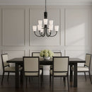 Generation Lighting - GLC1139MBK - Nine Light Chandelier - Miles - Midnight Black