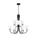 Nine Light Chandelier<br /><span style="color:#4AB0CE;">Entrega: 4-10 dias en USA</span><br /><span style="color:#4AB0CE;font-size:60%;">PREGUNTE POR ENTREGA EN PANAMA</span><br />Collection: Miles<br />Finish: Midnight Black