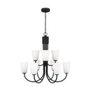 Nine Light Chandelier<br /><span style="color:#4AB0CE;">Entrega: 4-10 dias en USA</span><br /><span style="color:#4AB0CE;font-size:60%;">PREGUNTE POR ENTREGA EN PANAMA</span><br />Collection: Miles<br />Finish: Midnight Black