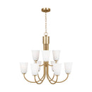 Nine Light Chandelier<br /><span style="color:#4AB0CE;">Entrega: 4-10 dias en USA</span><br /><span style="color:#4AB0CE;font-size:60%;">PREGUNTE POR ENTREGA EN PANAMA</span><br />Collection: Miles<br />Finish: Satin Brass