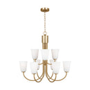 Nine Light Chandelier<br /><span style="color:#4AB0CE;">Entrega: 4-10 dias en USA</span><br /><span style="color:#4AB0CE;font-size:60%;">PREGUNTE POR ENTREGA EN PANAMA</span><br />Collection: Miles<br />Finish: Satin Brass
