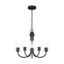 Five Light Chandelier<br /><span style="color:#4AB0CE;">Entrega: 4-10 dias en USA</span><br /><span style="color:#4AB0CE;font-size:60%;">PREGUNTE POR ENTREGA EN PANAMA</span><br />Collection: Miles<br />Finish: Midnight Black