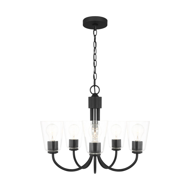 Five Light Chandelier<br /><span style="color:#4AB0CE;">Entrega: 4-10 dias en USA</span><br /><span style="color:#4AB0CE;font-size:60%;">PREGUNTE POR ENTREGA EN PANAMA</span><br />Collection: Miles<br />Finish: Midnight Black