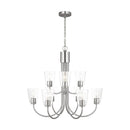 Nine Light Chandelier<br /><span style="color:#4AB0CE;">Entrega: 4-10 dias en USA</span><br /><span style="color:#4AB0CE;font-size:60%;">PREGUNTE POR ENTREGA EN PANAMA</span><br />Collection: Miles<br />Finish: Brushed Nickel