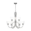 Nine Light Chandelier<br /><span style="color:#4AB0CE;">Entrega: 4-10 dias en USA</span><br /><span style="color:#4AB0CE;font-size:60%;">PREGUNTE POR ENTREGA EN PANAMA</span><br />Collection: Miles<br />Finish: Brushed Nickel