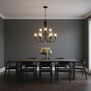 Generation Lighting - GLC1169MBK - Nine Light Chandelier - Miles - Midnight Black