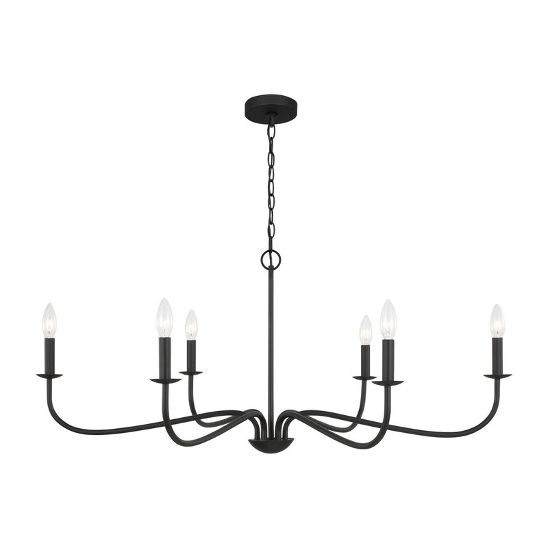 Six Light Chandelier<br /><span style="color:#4AB0CE;">Entrega: 18-19 semanas en USA</span><br /><span style="color:#4AB0CE;font-size:60%;">PREGUNTE POR ENTREGA EN PANAMA</span><br />Collection: Abells<br />Finish: Midnight Black