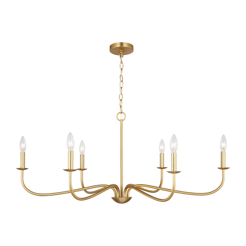 Six Light Chandelier<br /><span style="color:#4AB0CE;">Entrega: 11-12 semanas en USA</span><br /><span style="color:#4AB0CE;font-size:60%;">PREGUNTE POR ENTREGA EN PANAMA</span><br />Collection: Abells<br />Finish: Satin Brass
