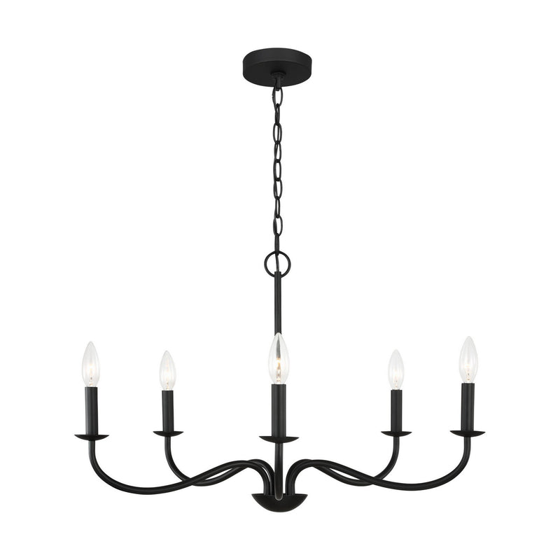 Five Light Chandelier<br /><span style="color:#4AB0CE;">Entrega: 4-10 dias en USA</span><br /><span style="color:#4AB0CE;font-size:60%;">PREGUNTE POR ENTREGA EN PANAMA</span><br />Collection: Abells<br />Finish: Midnight Black