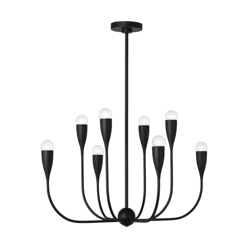 Eight Light Chandelier<br /><span style="color:#4AB0CE;">Entrega: 4-10 dias en USA</span><br /><span style="color:#4AB0CE;font-size:60%;">PREGUNTE POR ENTREGA EN PANAMA</span><br />Collection: Maya<br />Finish: Midnight Black